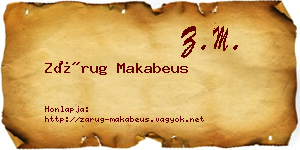 Zárug Makabeus névjegykártya